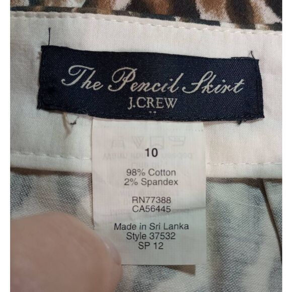 J Crew Pencil Skirt Ladies 10 Leopard Print Brown Black - Picture 5 of 6